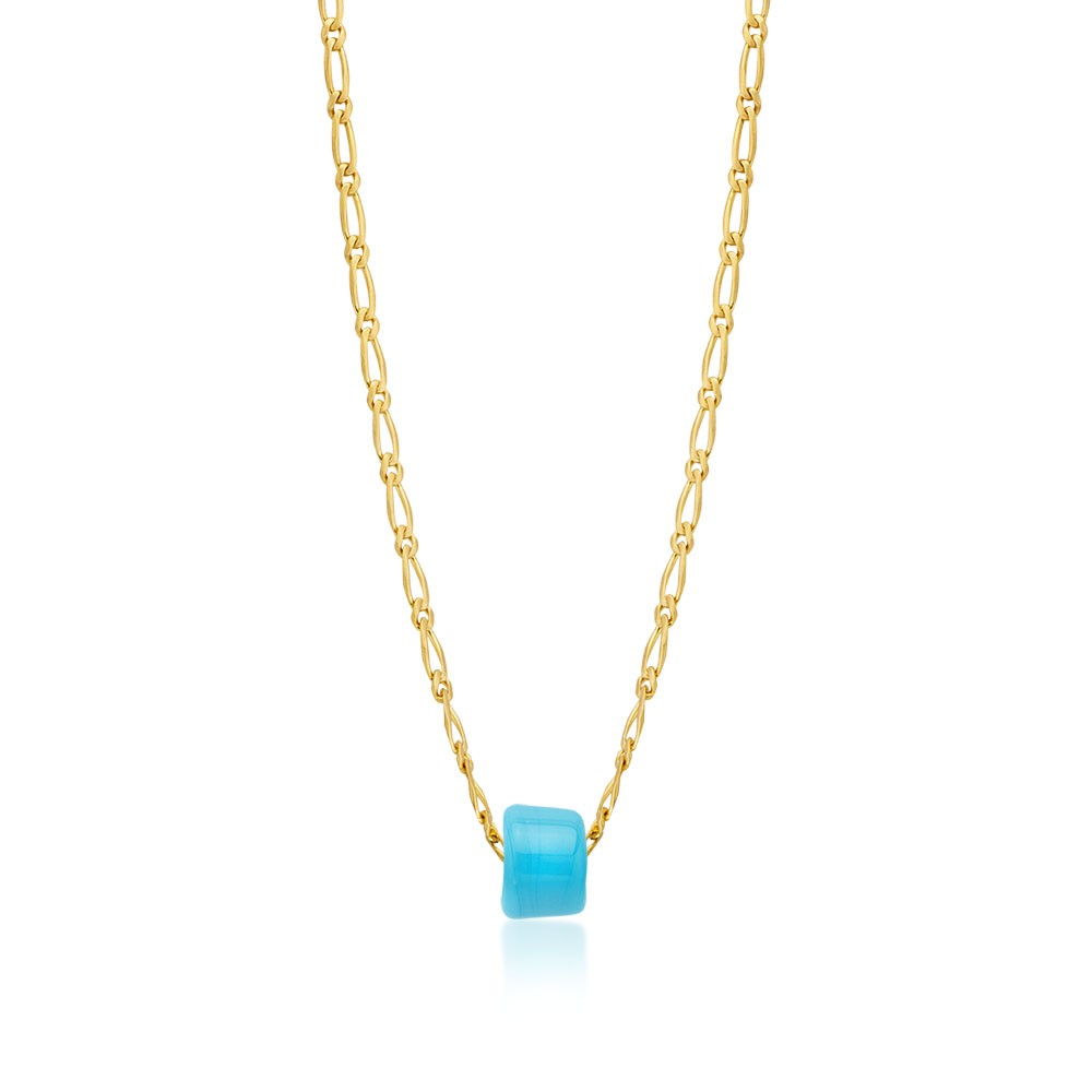 Maisonirem Chain With Blue glass bead Necklaces