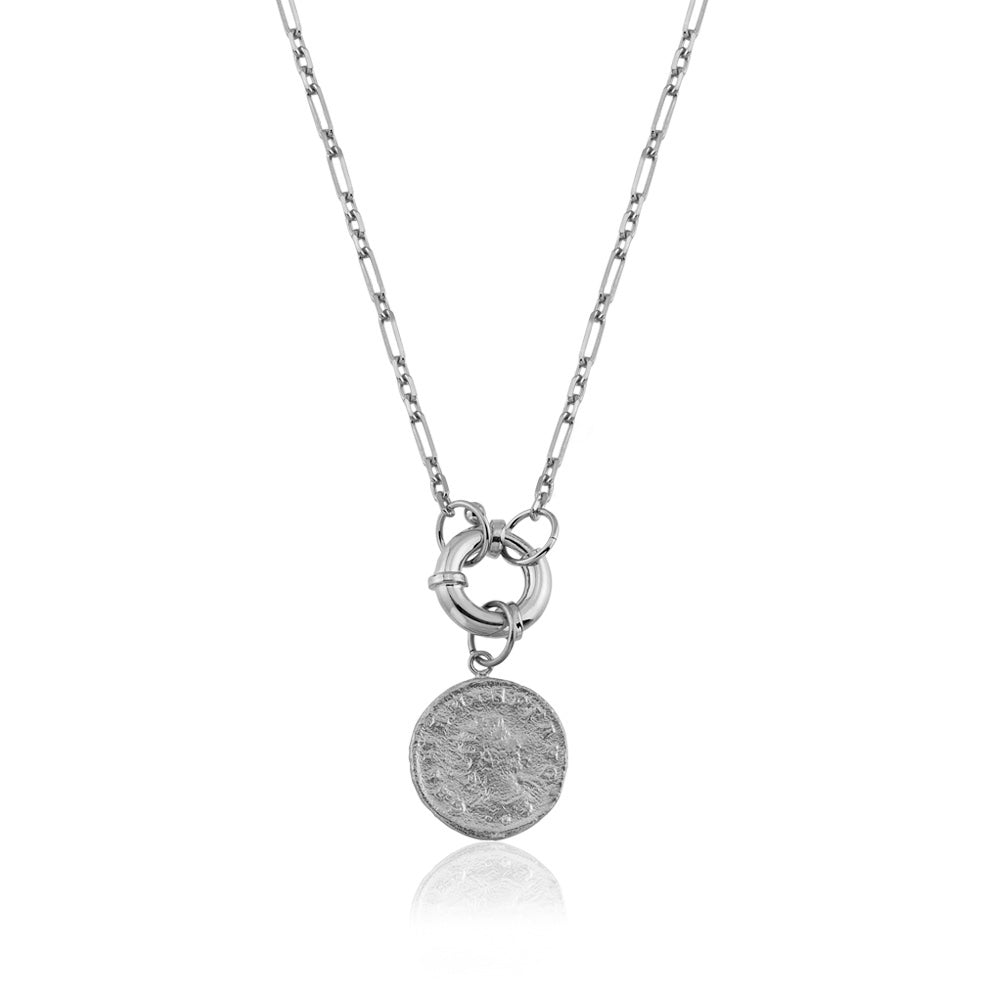 Maisonirem Antique Lock Coin Necklace Necklaces Silver