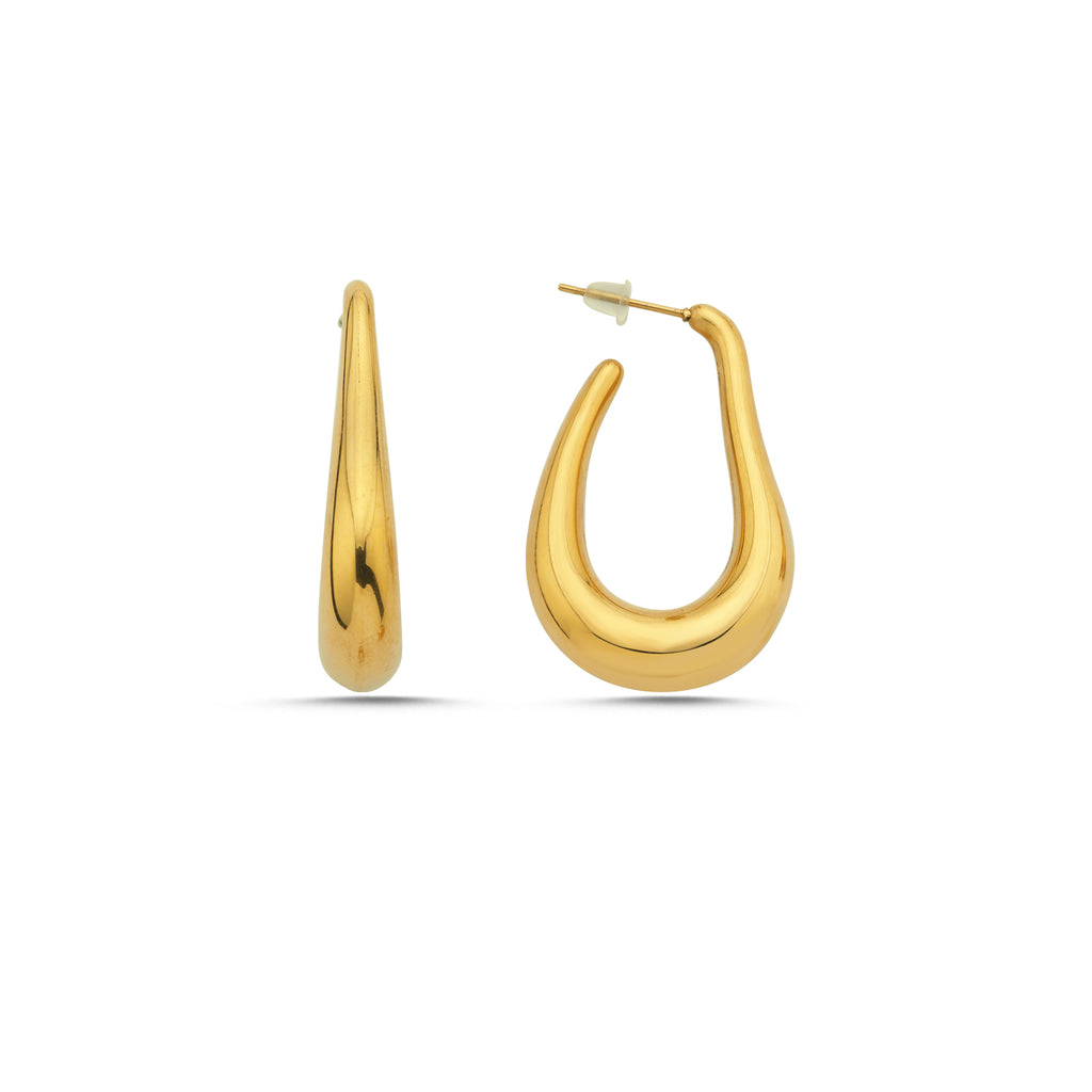 Maisonirem Earrings Gold Wavy Hoops Earrings