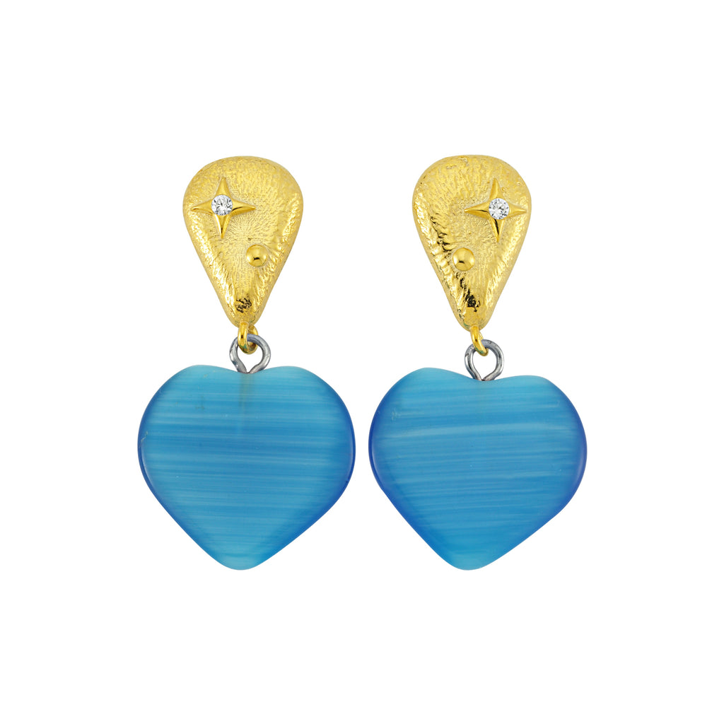 Earrings Heart True Blue