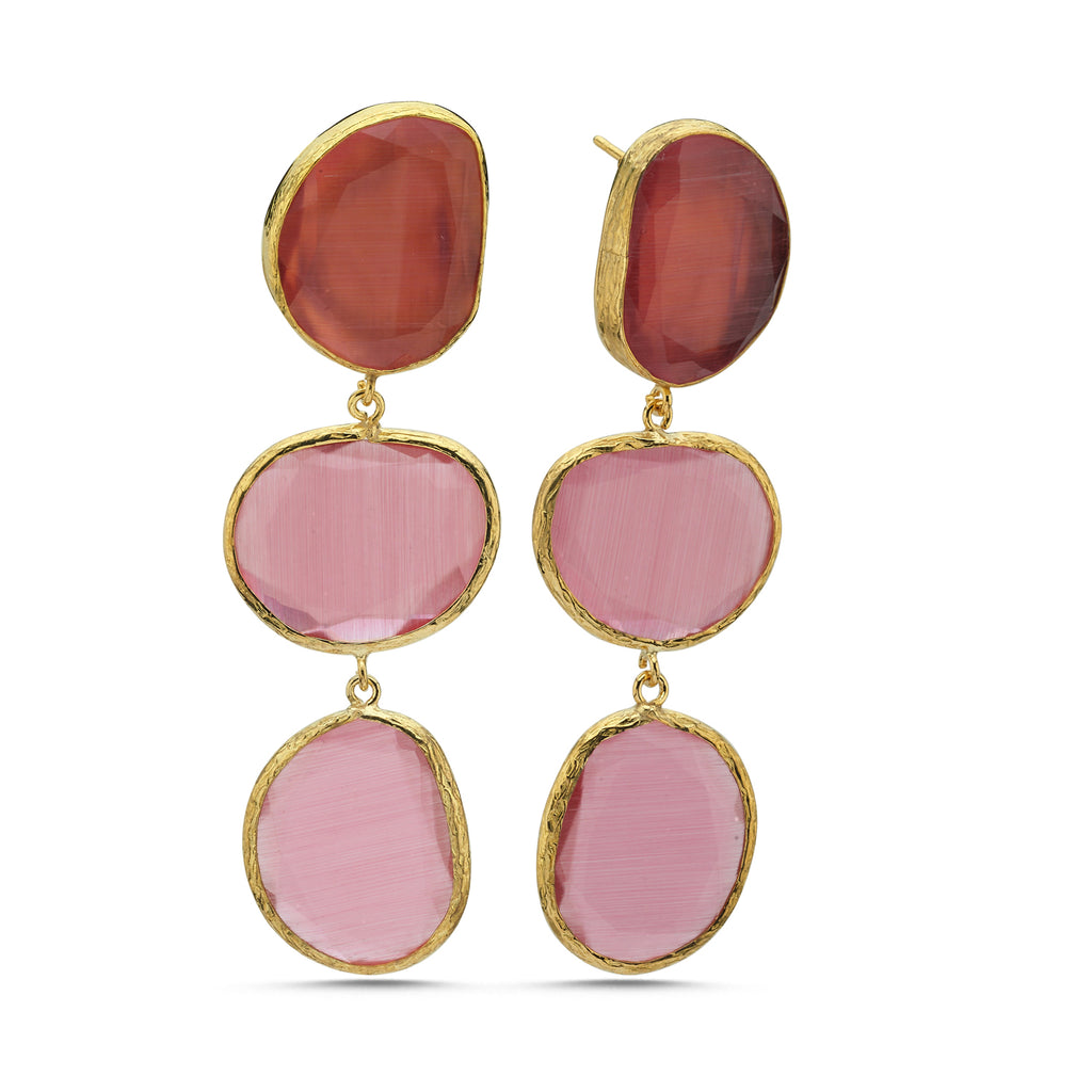 Maisonirem Earrings Pink Tigereye Earrings Pink