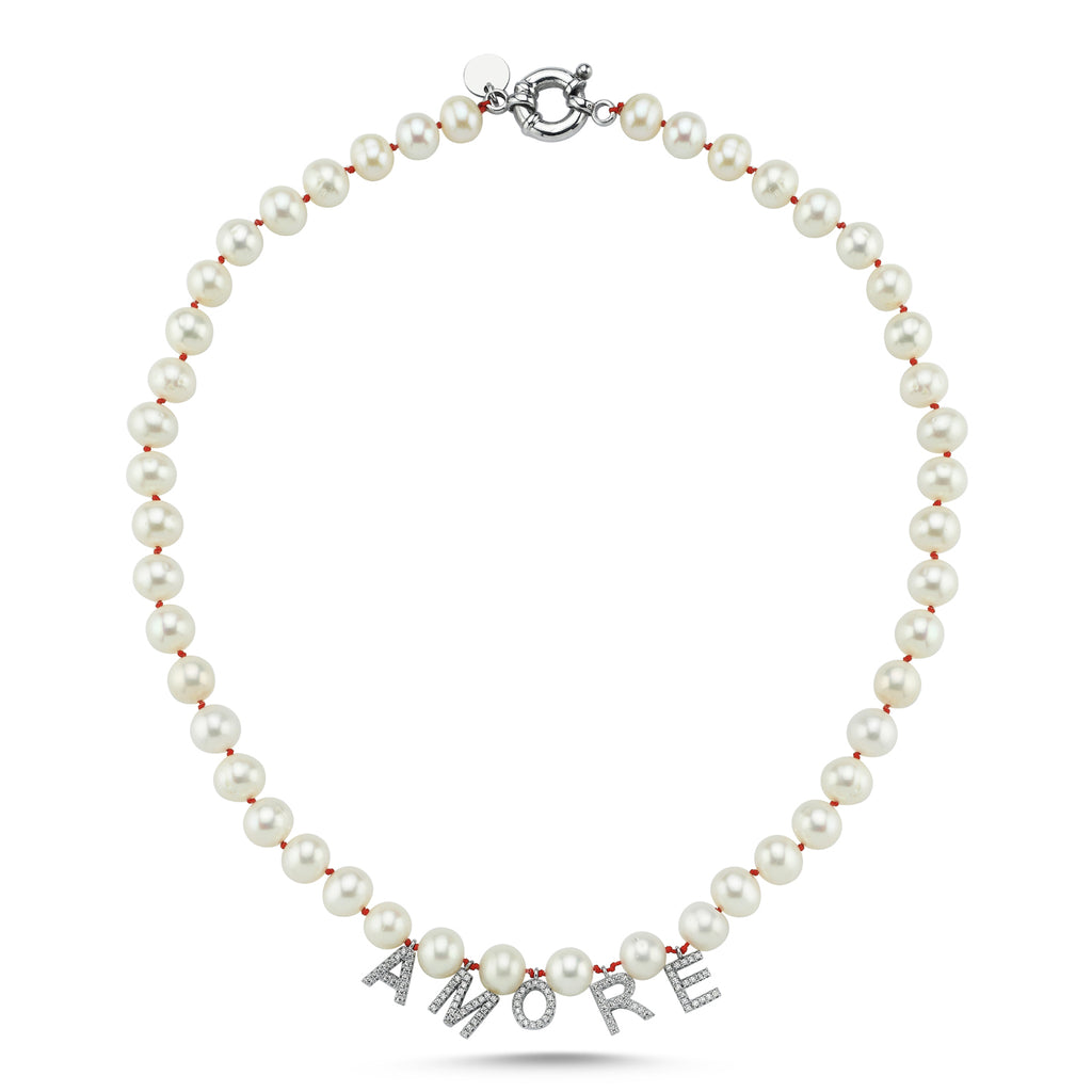 Maisonirem Necklace Pearl Message Necklaces White