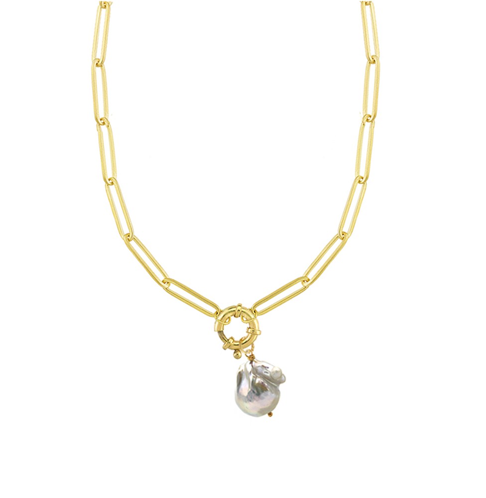Maisonirem Chain with baroque pearl Necklaces Gold