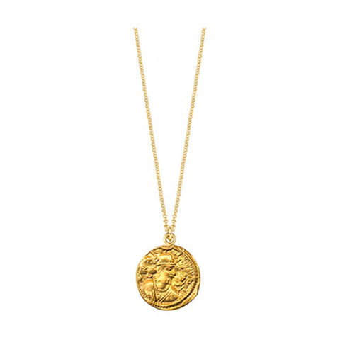 安藤まりDouble Charm Necklace (Coin & Cross) Double Cross Necklace 