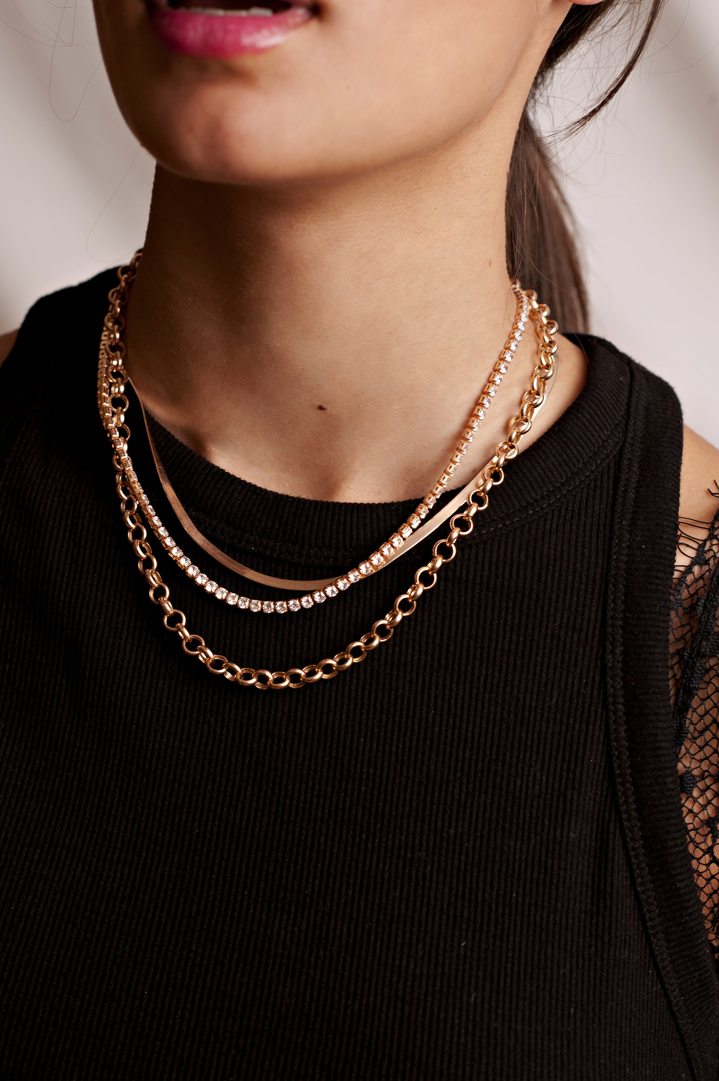 Layered hotsell herringbone chain necklace